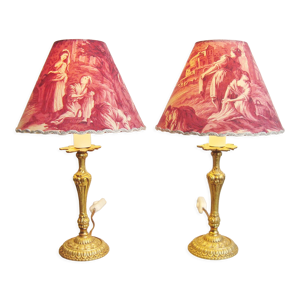 Paire de lampes en laiton