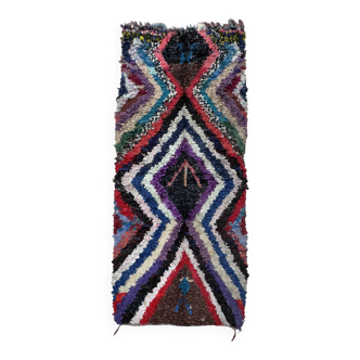 Colorful Boucherouite Moroccan rug - 107 x 244 cm