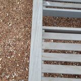 Pair of old wooden park garden benches