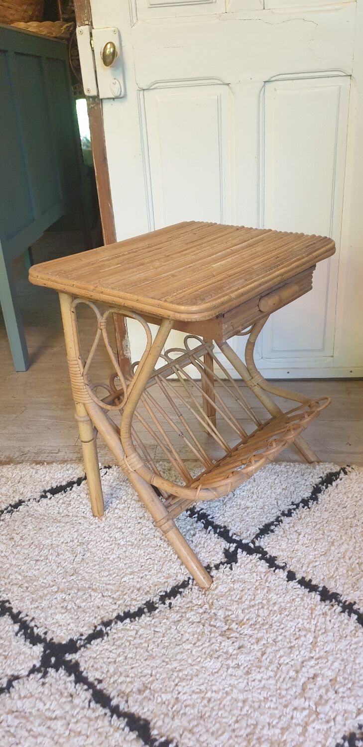 Rattan bedside table