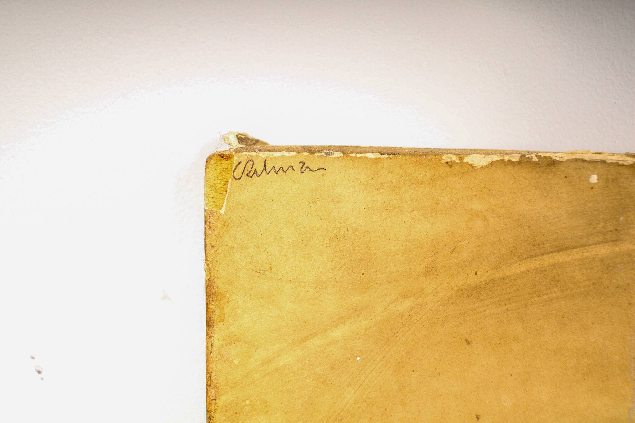 A vintage original painting by Mel Calman - Heavy Heart or Burden of Love