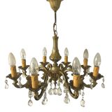Bronze chandelier with crystal tassels