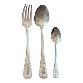 Louis XV Style Silver Plated Metal Cutlery - Ref 05.