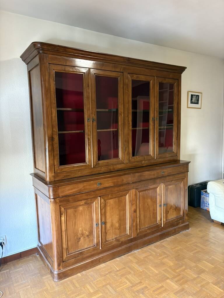Bibliothèque sur buffet 2 corps, 4 portes