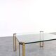 Hollywood Regency Brass and Glass Coffee Table by Peter Ghyczy, 1970s.