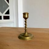 Twisted brass candle holder