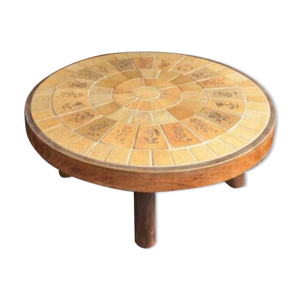 Rare table basse ''ronde'' - raymonde vallauris