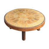 rare table basse ''ronde'' Vallauris par Raymonde Leduc.