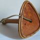 Table lamp in wood and rattan, 50s raffia lampshade