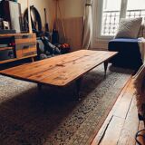 Table basse en bois et laiton