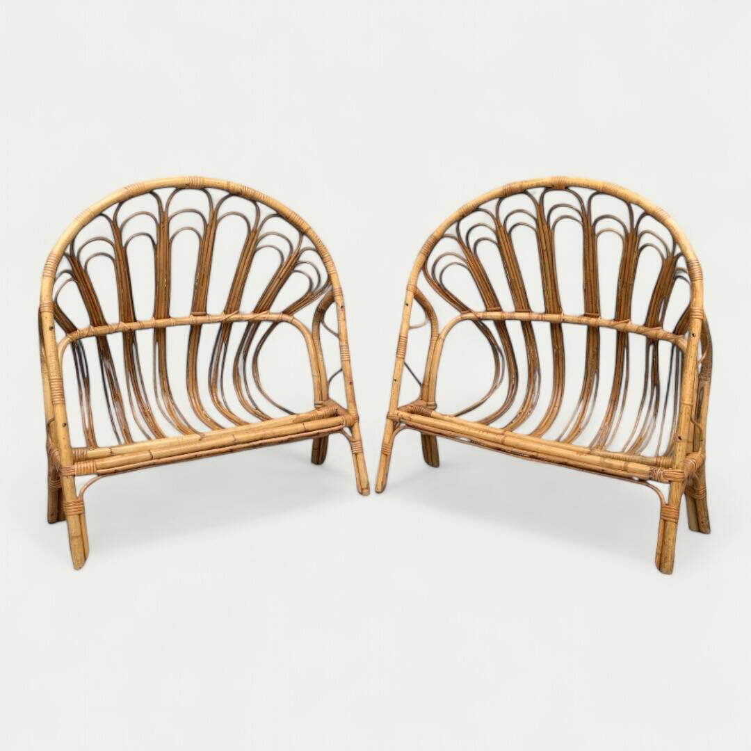 Children's rattan basket bed 1960