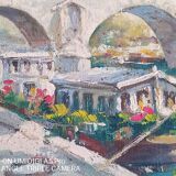 Edouard Leverd (1881-1950) oil on cardboard - 35 x 27 cm - bridge in Paris 1937