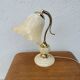 Vintage table lamp in alabaster and gilded brass, Spain.