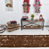 3x10 neutal brown felt vintage runner rug,85x307cm