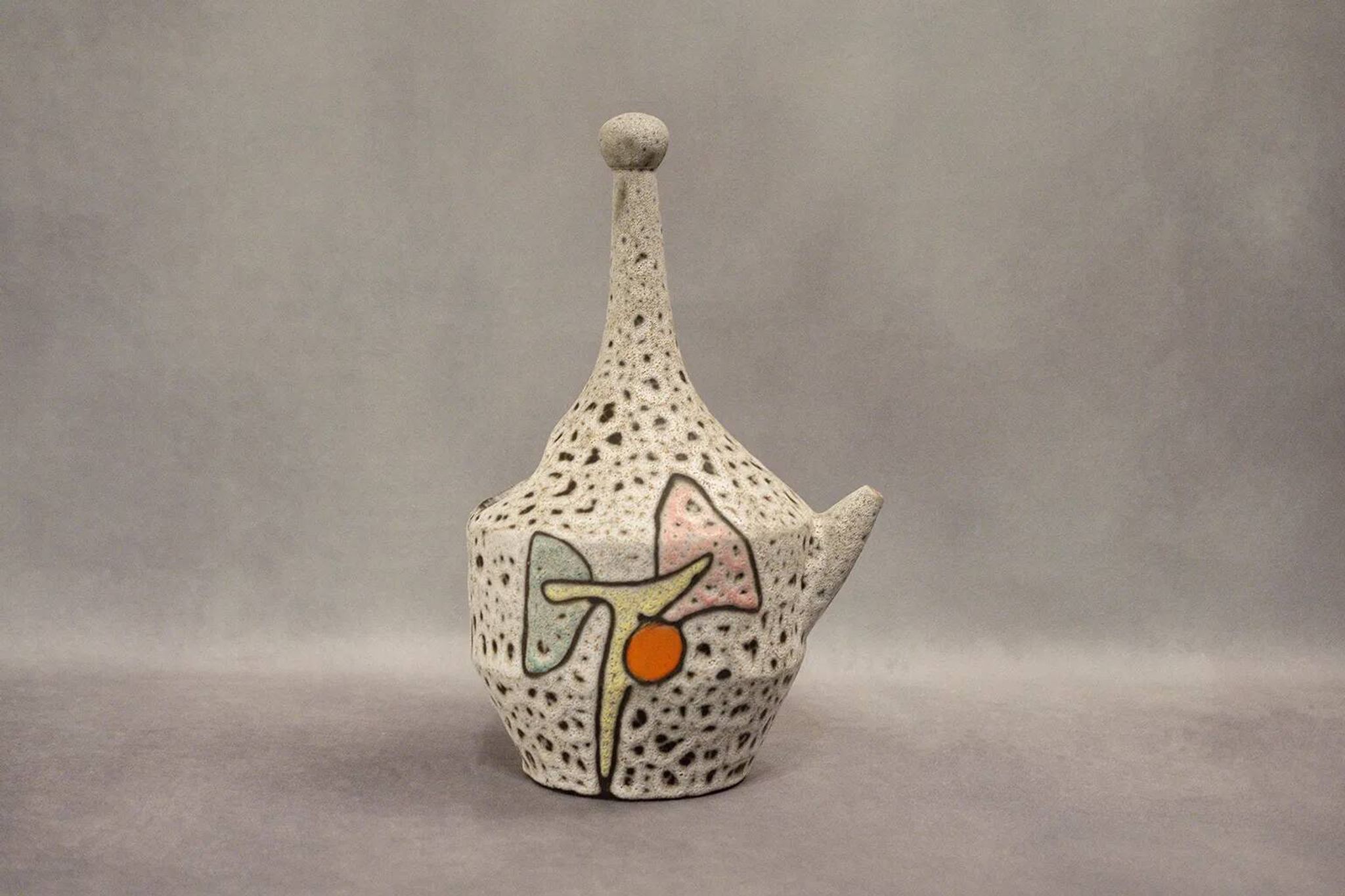 Fat lava jug abstract decoration Marius Bessone Vallauris - Mid-century 60