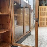 Enfilade de métier en chêne avec portes vitrées