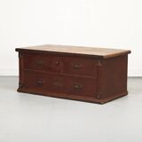 Swedish rustic farmhouse folk art blanket chest 1845