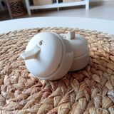 Set of 2 old two-way switches, porcelain and plastic, 50s/60s