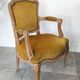 Vintage velvet convertible armchair mustard yellow