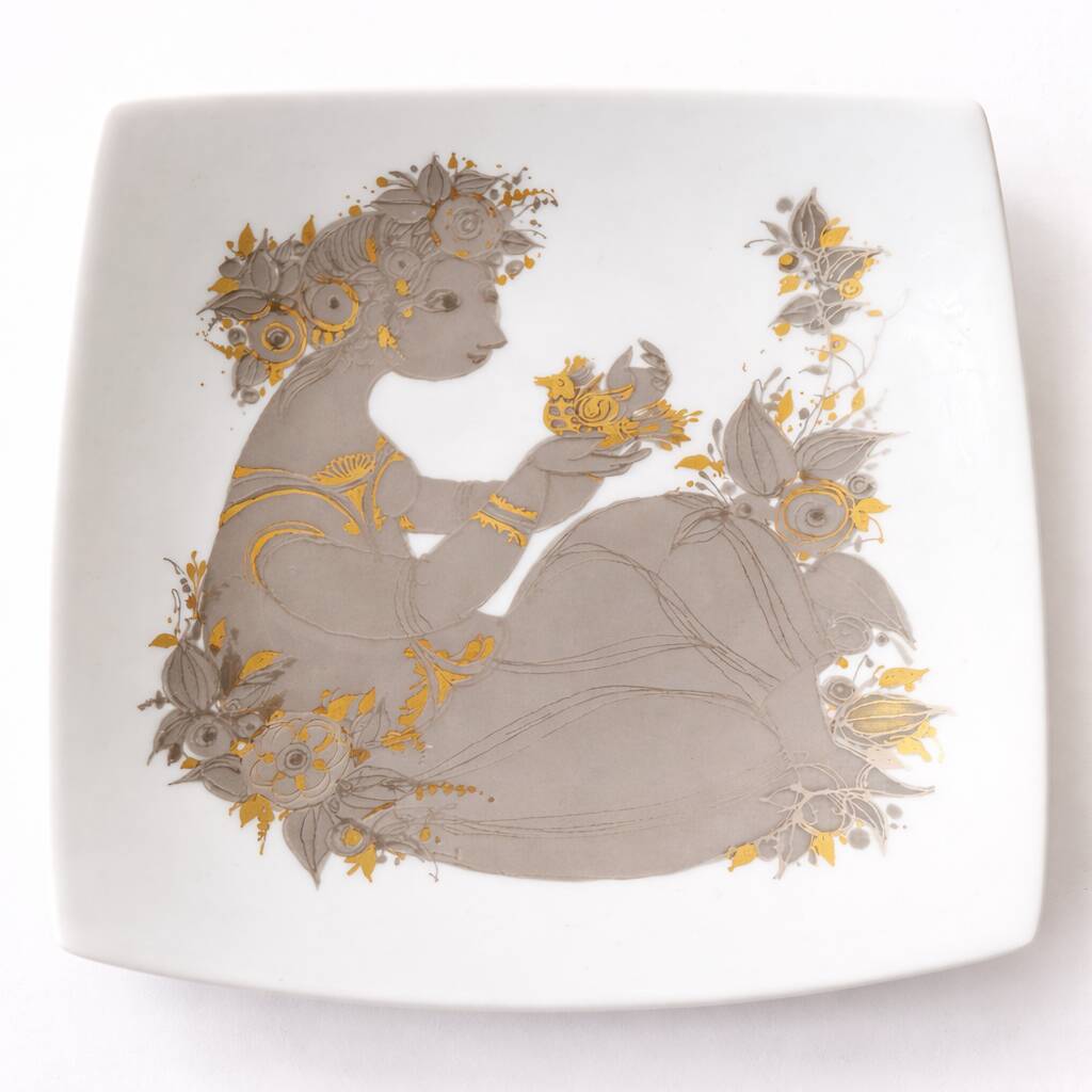 Assiette carrée en porcelaine Rosenthal Studio-Line par Bjørn Wiinblad