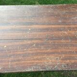 Table de ferme ancienne en chêne peinte faux bois peinture ancienne.