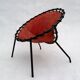 Vintage leather balloon chair, 1960s