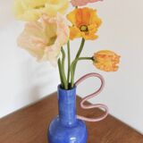 Vase bleu et rose
