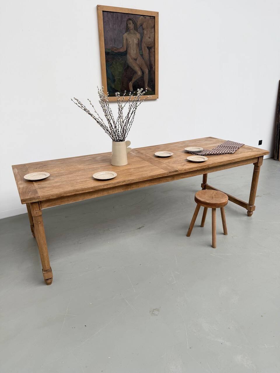 XL beech farmhouse table