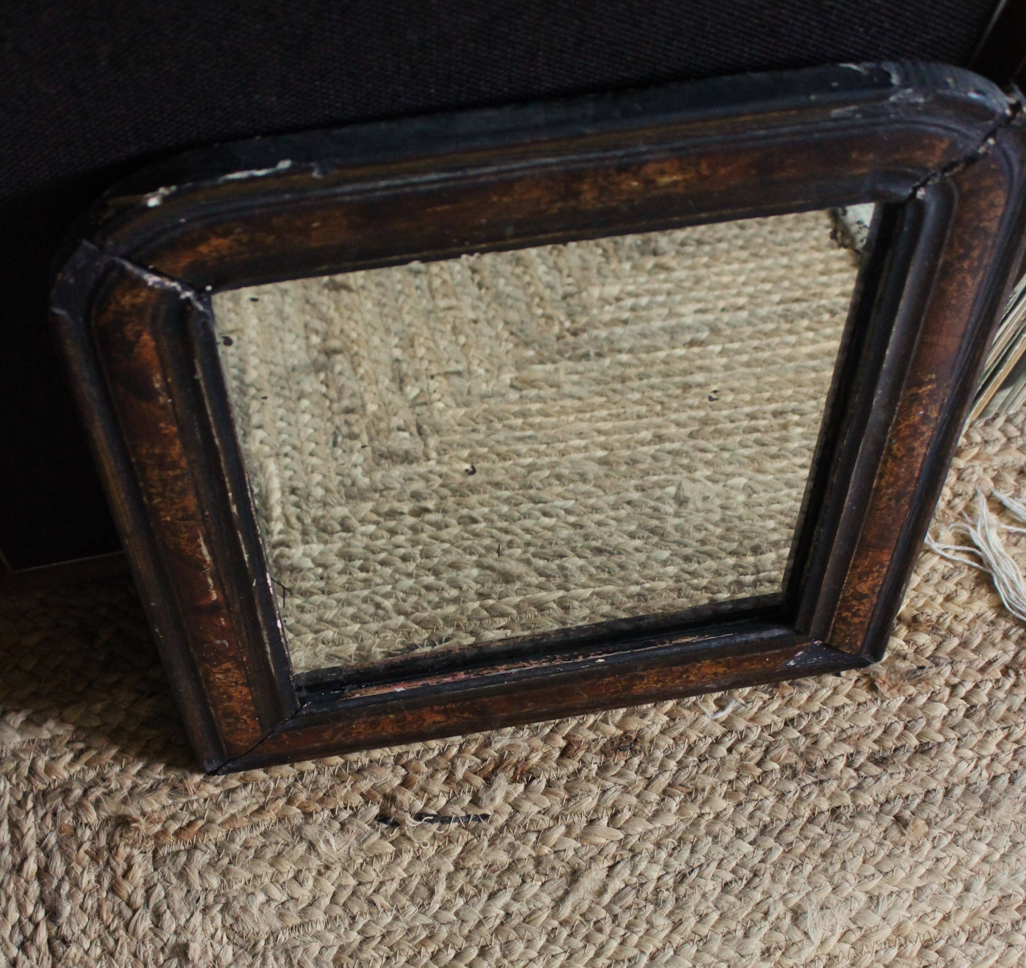 Miroir ancien Louis Philippe noir et marron