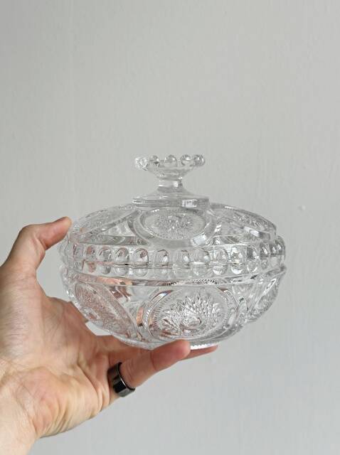 Antique glass fruit bowl
