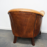 Fauteuil club vintage en cuir couleur cognac Pays-Bas