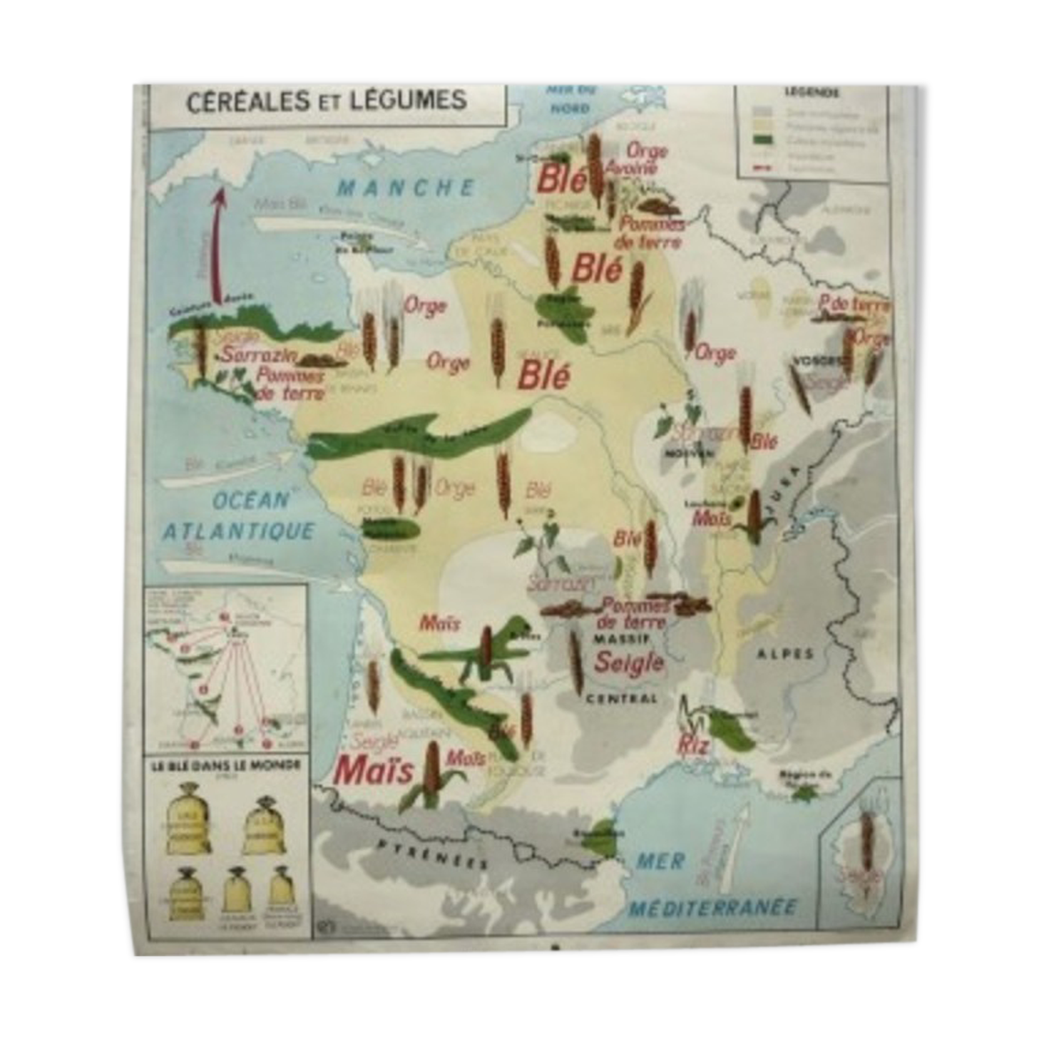 School of 1960 Editions MDI «Grain and vegetables» map