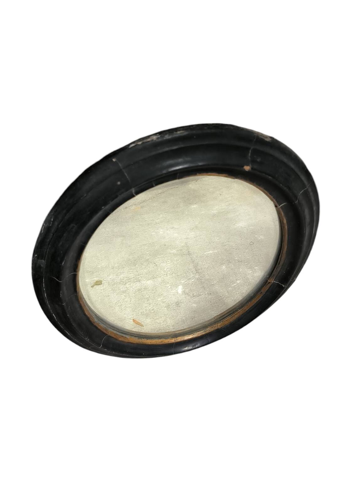 Antique oval wooden mirror