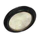 Antique oval wooden mirror