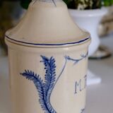 Personalized medicinal herb pot in hand-painted ceramic