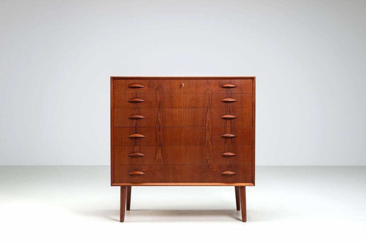 Johannes Sorth chest of drawers in teak Nexo Mobelfabrik Denmark 1960