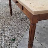 Old rustic farm table 2 drawers 1900s - 1m62