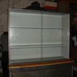 Buffet or Bookcase 2 bodies in polished and varnished steel circa 1960