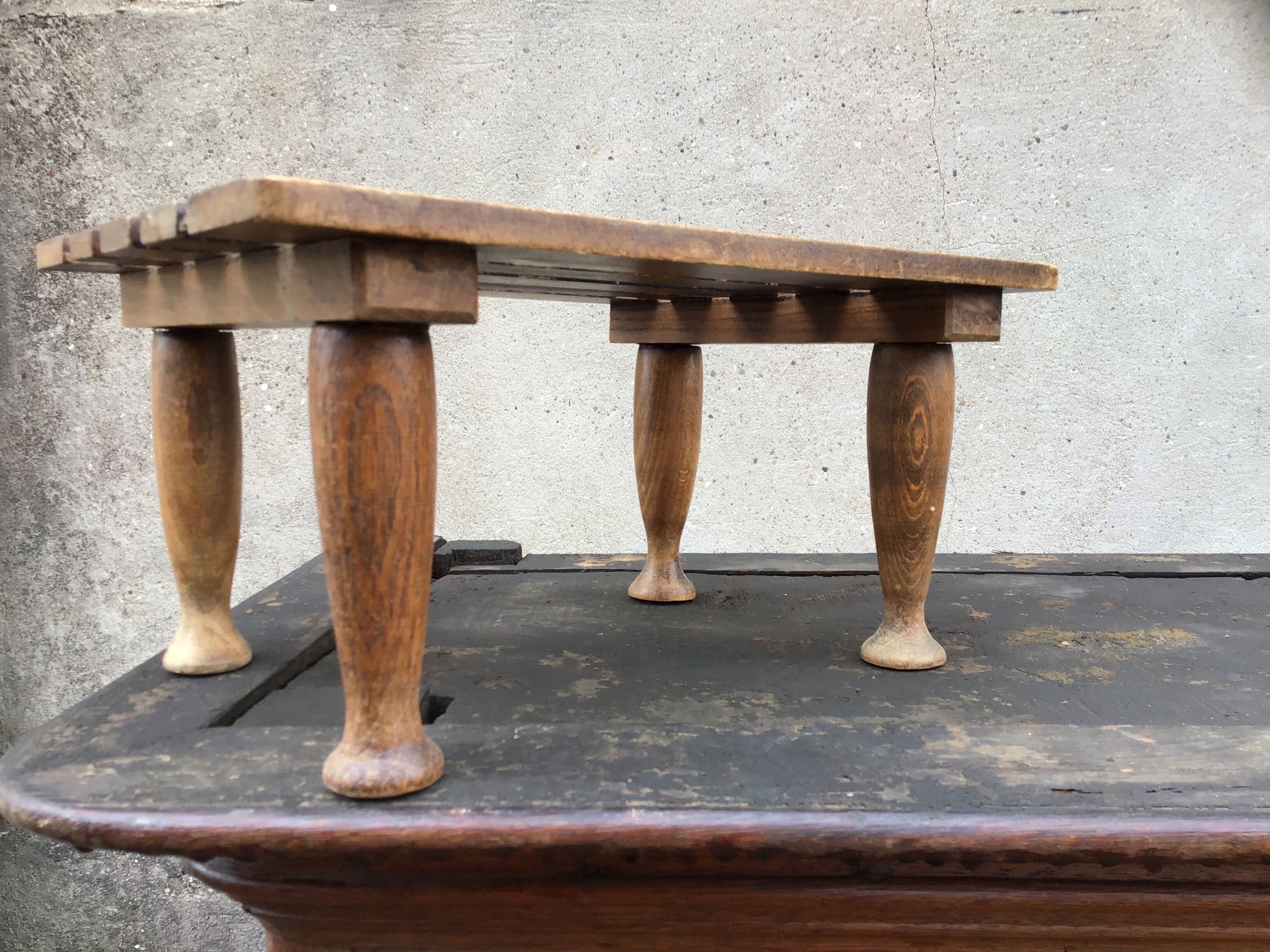 Vintage rustic feet rests