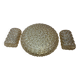 Glashütte Limburg amber bubble glass ceiling light and 2 sconces, 1960s