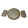 Glashütte Limburg amber bubble glass ceiling light and 2 sconces, 1960s