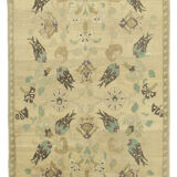 1960s Handmade Rustic Oriental Beige Carpet 156 cm x 277 cm