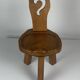 Sculptural Brutalist Chunky Tripod Stool in Oak, 1960s