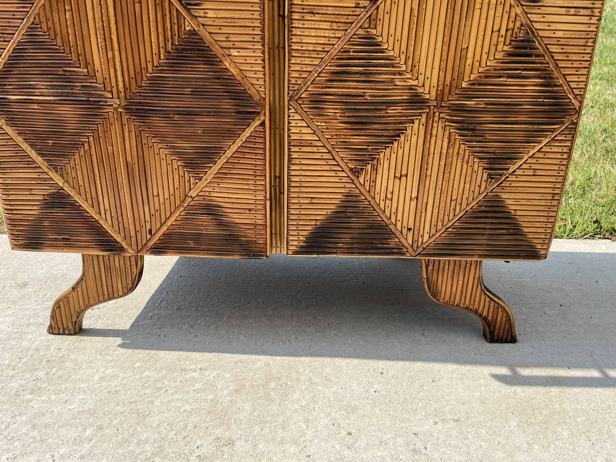 Storage unit, rattan sideboard from the 50s/60s