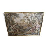 Tapisserie des gobelins « partie de pêche de mme de maintenon » vintage