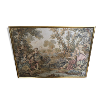 Tapisserie des gobelins « partie de pêche de mme de maintenon » vintage