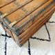 Restored varnished wooden antique travel trunk