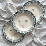 3 deep plates in iron earth "Milan" Creil and Montereau