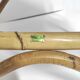 Vintage armchair bamboo rattan and leather