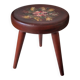 Vintage Painted Wooden Tripod Stool